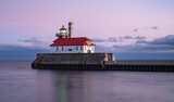 Duluth Pier Lighthouse at sunset