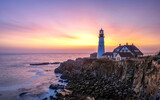 Portland Head Lighthouse at sunrise