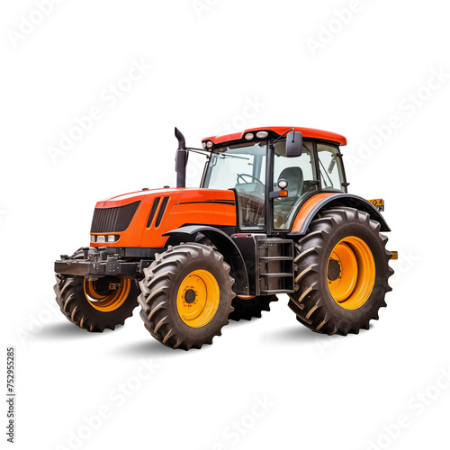 red tractor isolated on white