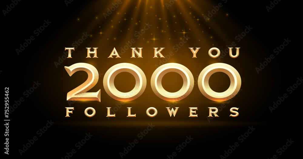 Thank you followers peoples, 2000 online social group, happy banner celebrate, Vector illustration Thank you followers peoples, 2000 online social group, happy banner celebrate, Vector illustration