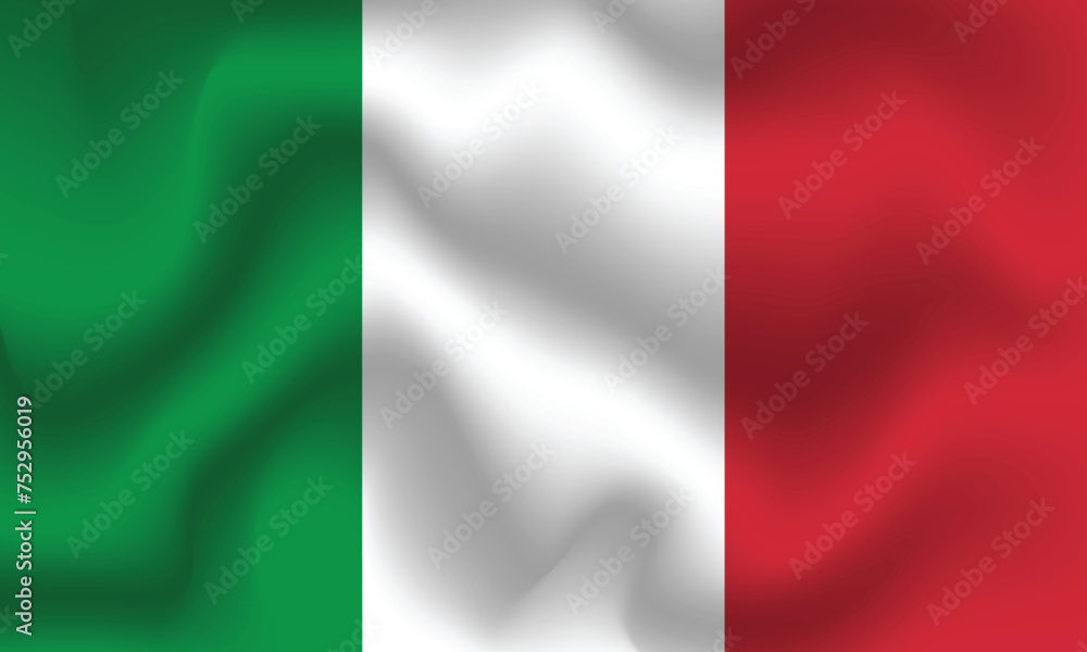 Flat Illustration of Italy flag. Italy national flag design. Italy Wave flag.
