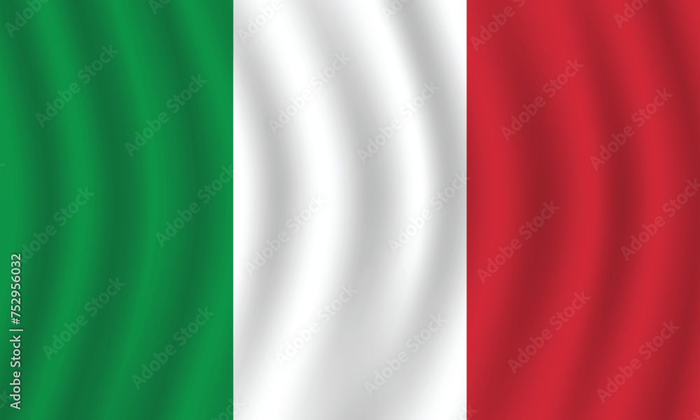 Flat Illustration of Italy flag. Italy national flag design. Italy Wave flag.
