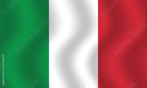 Flat Illustration of Italy flag. Italy national flag design. Italy Wave flag. 