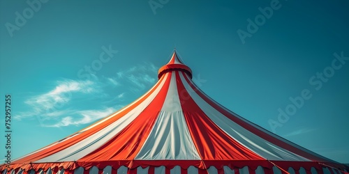 Awaiting the show: A deserted circus tent under a clear sky. Concept Abandoned Circus Tent, Clear Sky, Deserted Location