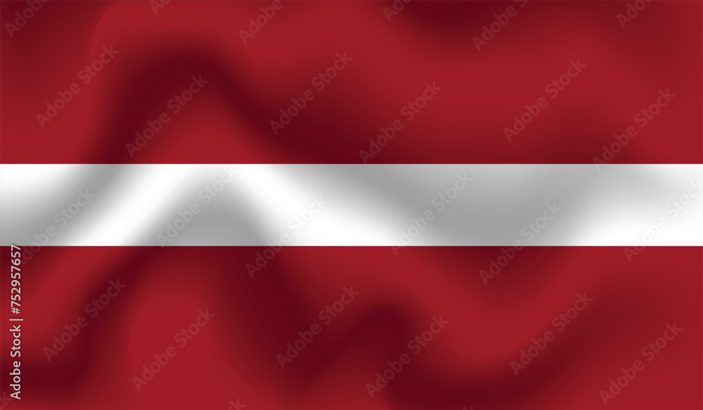 Fototapeta premium Flat Illustration of Latvia flag. Latvia national flag design. Latvia Wave flag.