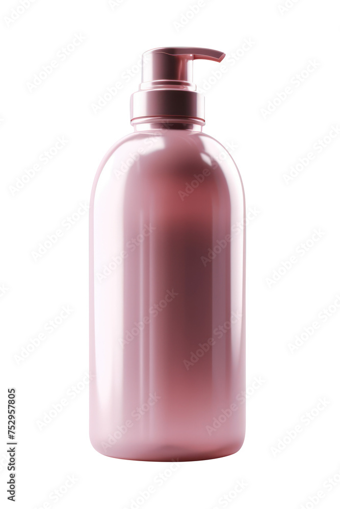 Rose satin shampoo bottle, pump dispenser, white backdrop, product mockup, clear foreground, ample copy space, png, no background Rose satin shampoo bottle, pump dispenser, white backdrop, product mockup, clear foreground, ample copy space, png, no background