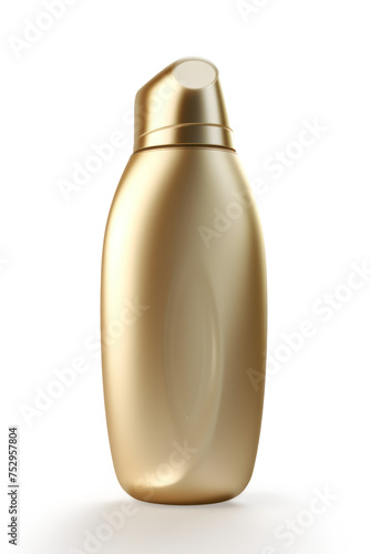 Golden bottle, sleek design, png, no background, ideal for branding, luxury product mockup, ample copy space