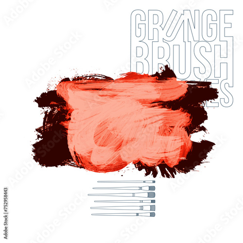 Color brush stroke and texture. Grunge vector abstract hand - painted element.