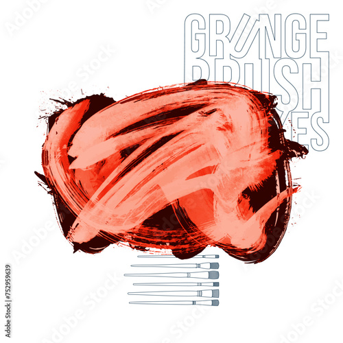 Color brush stroke and texture. Grunge vector abstract hand - painted element.
