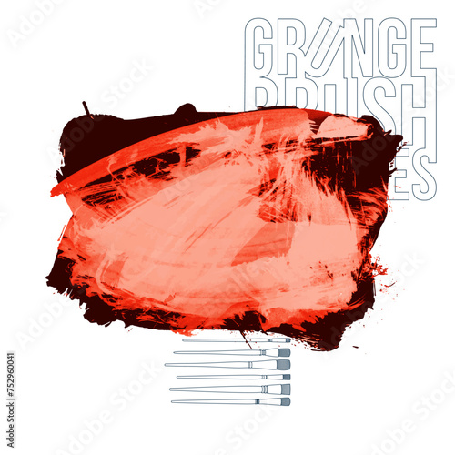 Color brush stroke and texture. Grunge vector abstract hand - painted element.