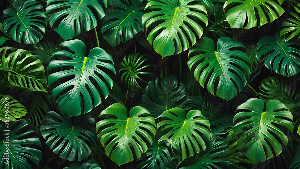 Nature's Tropical Cascade: A lush jungle waterfall surrounded by vibrant foliage and towering trees, under the bright sun of a summer day Nature's Tropical Cascade: A lush jungle waterfall surrounded by vibrant foliage and towering trees, under the bright sun of a summer day