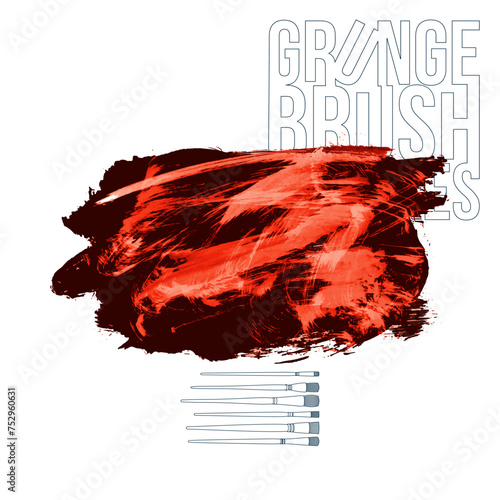 Color brush stroke and texture. Grunge vector abstract hand - painted element.