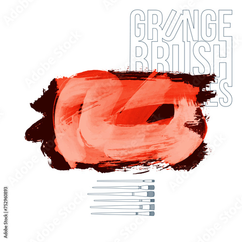 Color brush stroke and texture. Grunge vector abstract hand - painted element.