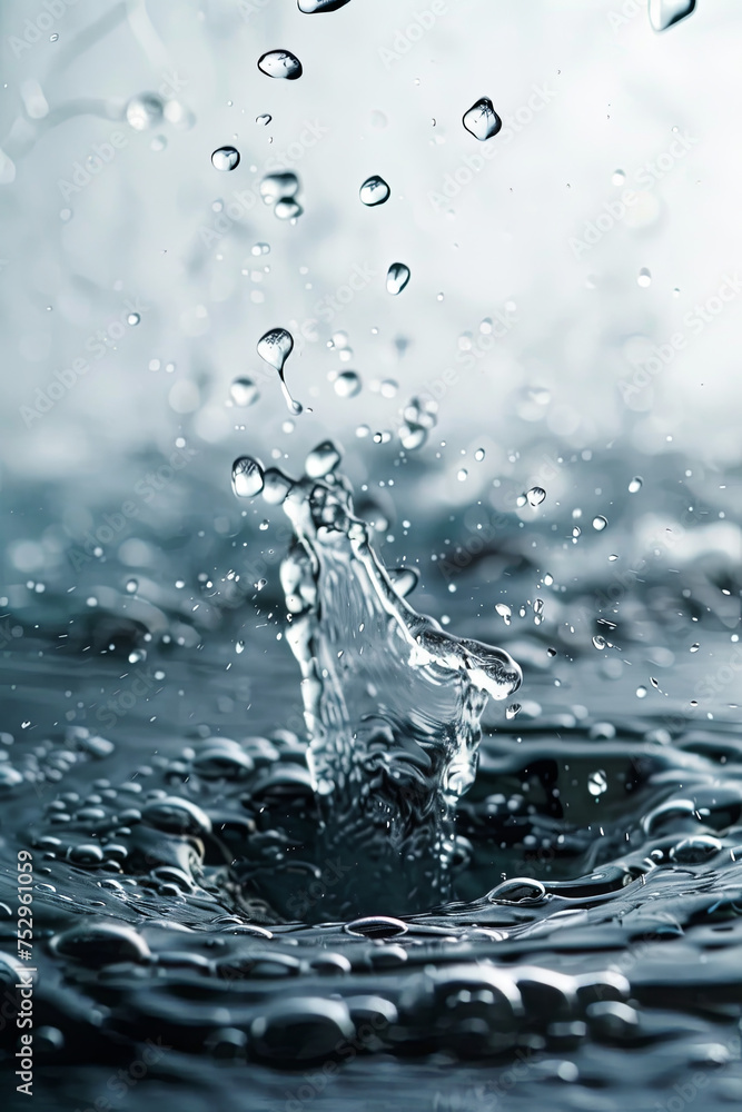 A water droplet causes a splash A water droplet causes a splash