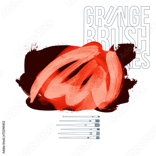 Color brush stroke and texture. Grunge vector abstract hand - painted element.