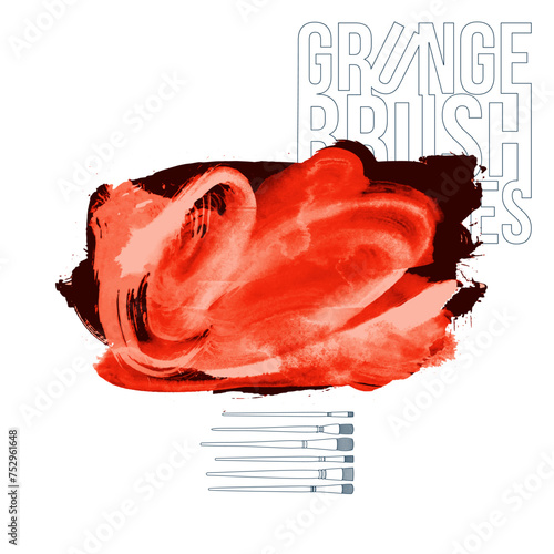 Color brush stroke and texture. Grunge vector abstract hand - painted element.