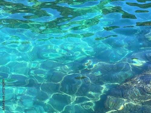 Turquoise blue sea water beautiful seascape.