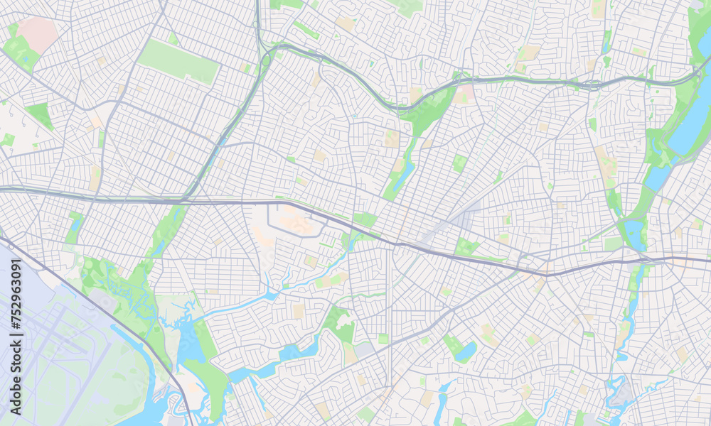 Obraz premium Valley Stream New York Map, Detailed Map of Valley Stream New York
