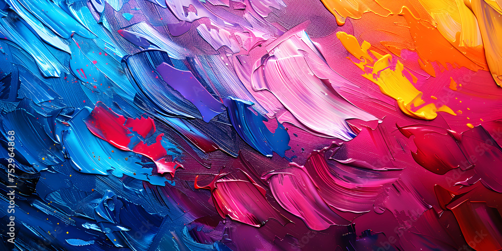 Colorful modern artwork abstract paint strokes,Dynamic Abstract Paint Strokes: Colorful Modern Artwork,Expressive Color Fusion: Modern Abstract Painting
