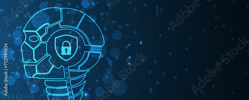 Cyber security and information or network protection. Future cyber technology web services for business and internet project