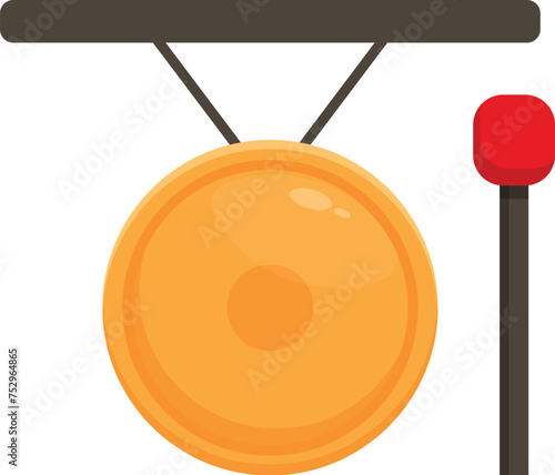 Gold gong boxing icon cartoon vector. Ring arena champion. Match stage side