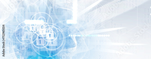 Cyber security and information or network protection. Future cyber technology web services for business and internet project