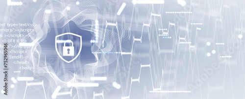 Cyber security and information or network protection. Future cyber technology web services for business and internet project