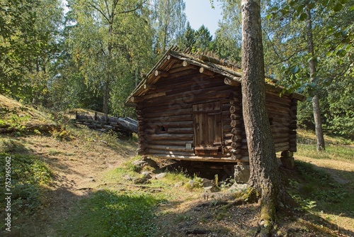 Old water mill moved from Sumiainen to Seurasaari Open-Air Museum, Helsinki, Finland.