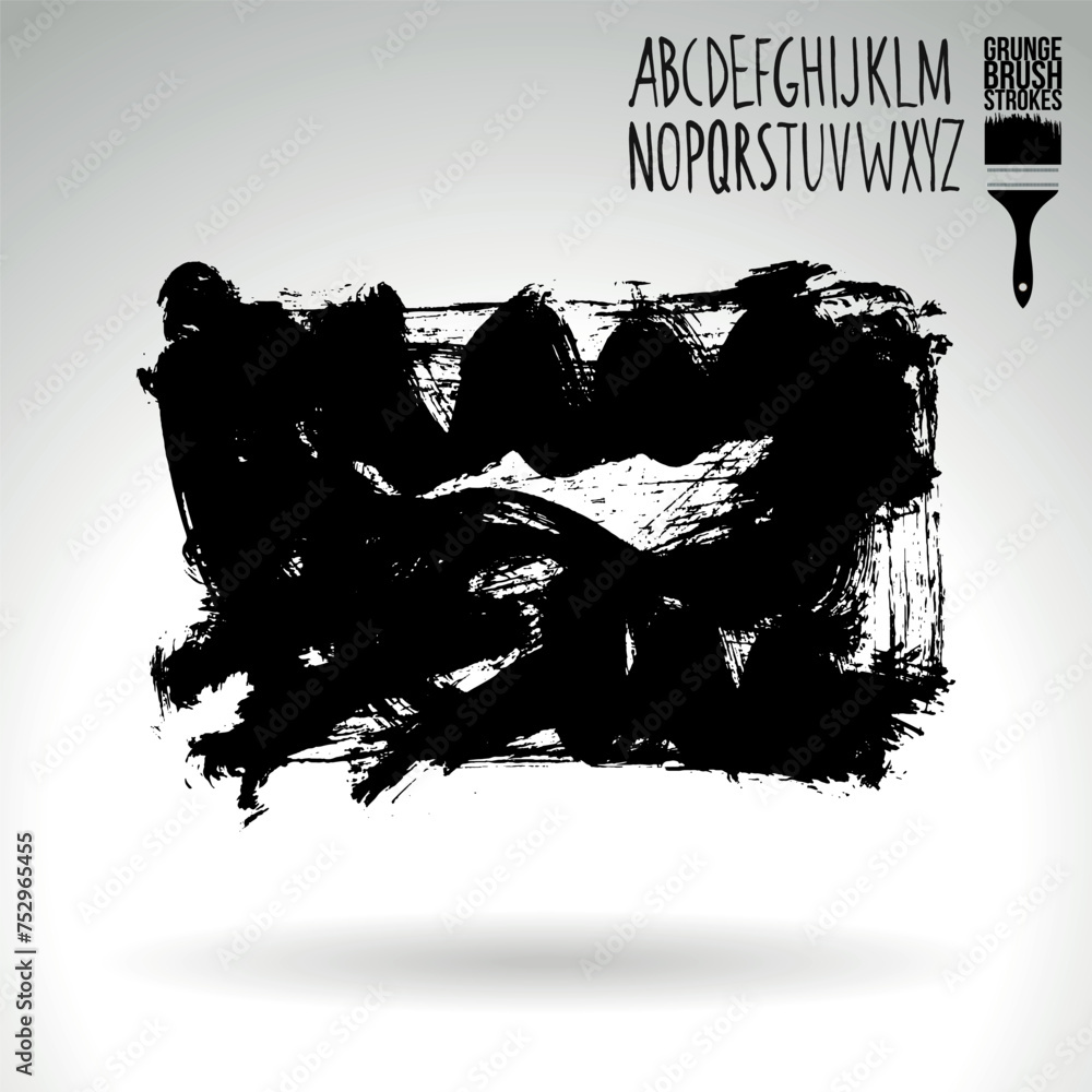 Black brush stroke and texture. Grunge vector abstract hand - painted element. Black brush stroke and texture. Grunge vector abstract hand - painted element.
