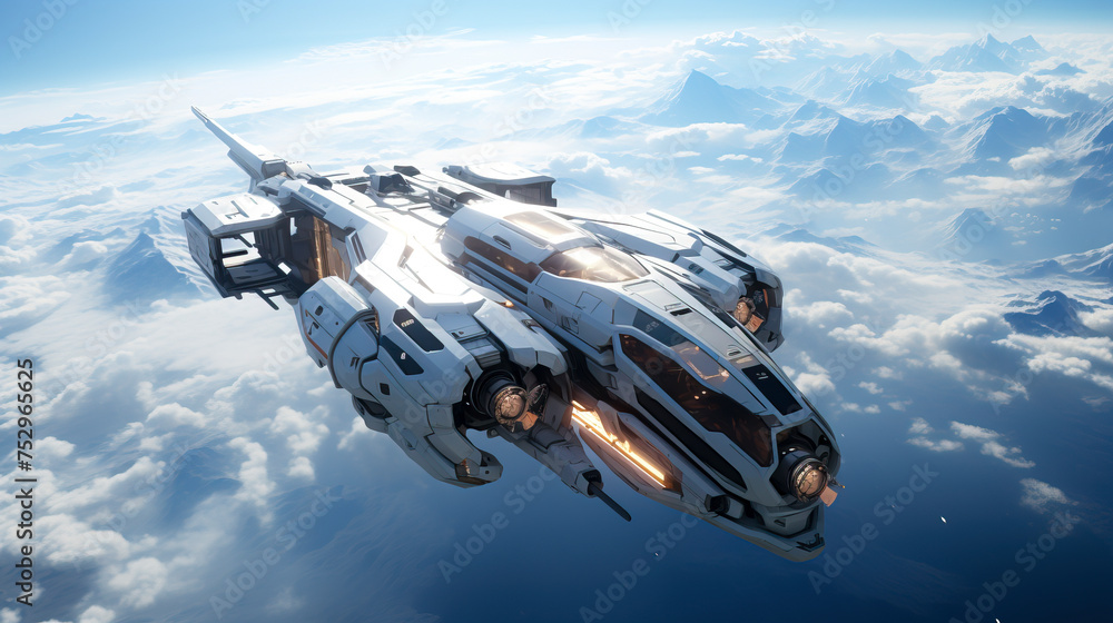 Skyborne: A Futuristic Aerial Symphony in Unreal Engine, Mecha Anime Style, created with Generative AI technology Skyborne: A Futuristic Aerial Symphony in Unreal Engine, Mecha Anime Style, created with Generative AI technology