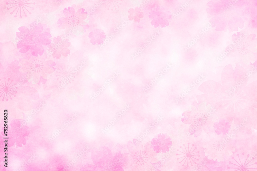 春の桜の明るい和風背景(ピンク)