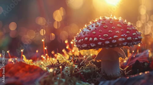 mushroom on fertile soil