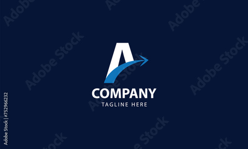 A letter logo with arrow symbol .Arrow design element, initial Letter A logo Icon, Initial Logo Template 