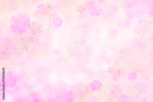春の桜の和風背景(ピンク)