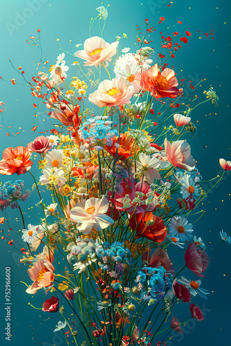 Enigmatic Elegance  Ethereal Floral Cosmos in 8K 3D created with Generative AI technology