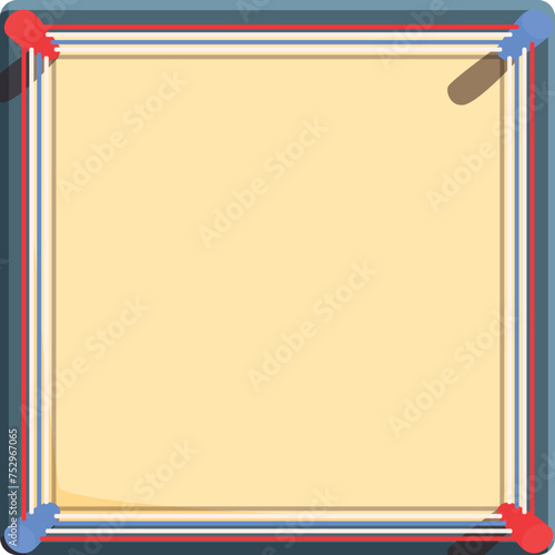 Top view boxing ring icon cartoon vector. Championship match. Sport training place