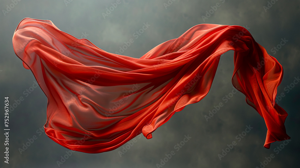 Ethereal Elegance: Floating Red Cloth in 8K Ultra HD on Grey Neutral Background created with Generative AI technology Ethereal Elegance: Floating Red Cloth in 8K Ultra HD on Grey Neutral Background created with Generative AI technology