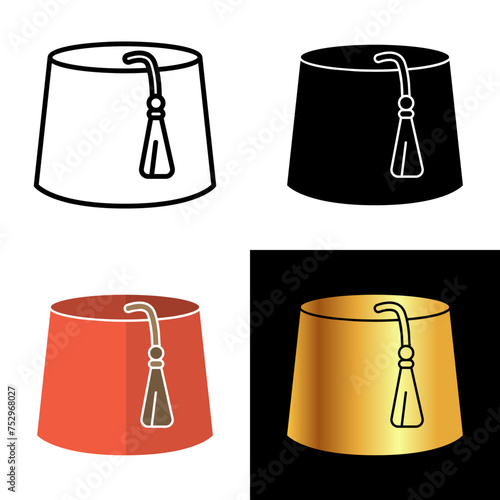 Fez Hat icon, this symbolizes the rich history and distinctive style of the fez, embodying tradition, identity, and the enduring charm of this iconic headwear.