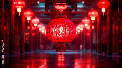 The Dragon Doll Illuminated in a Crimson Lantern: A Study of Precise Architecture and Oriental Minimalism in 8K Resolution, created with Generative AI technology