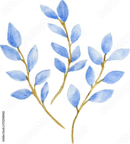 Watercolor blue flowers 