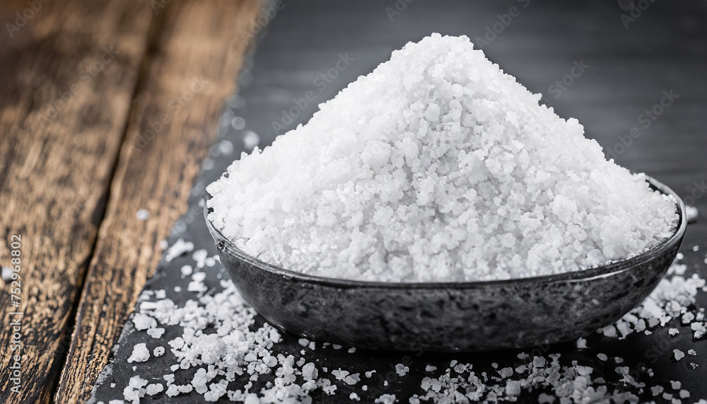Coarse Salt (selective focus; close-up shot) on a dark vintage background Coarse Salt (selective focus; close-up shot) on a dark vintage background