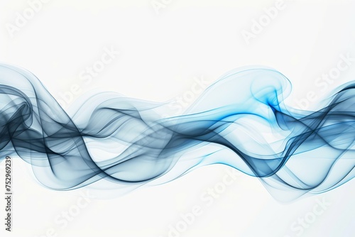 Blue and black smoke waves intertwining in an abstract background.