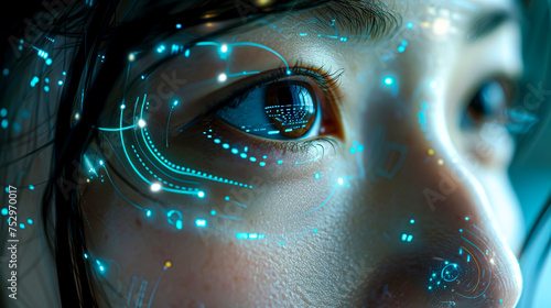 Embracing the Technological Tomorrow: Cybernetics and AI at the Forefront of the Digital Revolution created with Generative AI technology photo