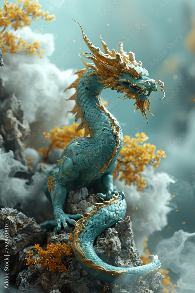 Emerging Myth: The Celestial Dragon Ascending Through Clouds created with Generative AI technology Emerging Myth: The Celestial Dragon Ascending Through Clouds created with Generative AI technology