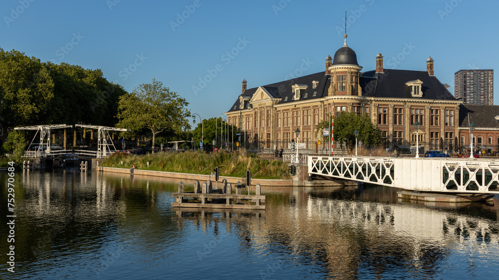 Utrecht, the Netherlands. 26 July 2023. Muntgebouw also known as “de Munt” or “Rijksmunt”  built between 1903 and 1911, in Neoclassical style after. It was a producer of Dutch coins.