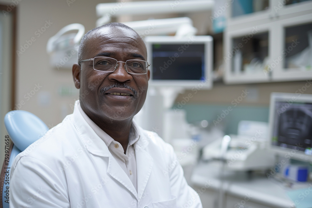 Male dentist working in laboratory at hospital Male dentist working in laboratory at hospital