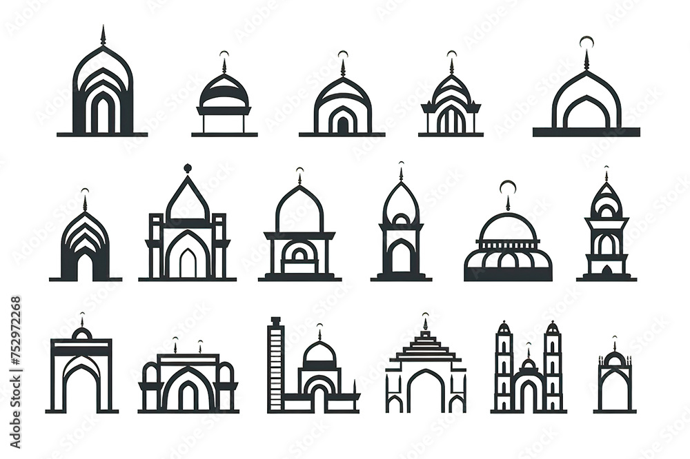 the beautiful mosque with the good design isolated on a Transparent background. Generative AI