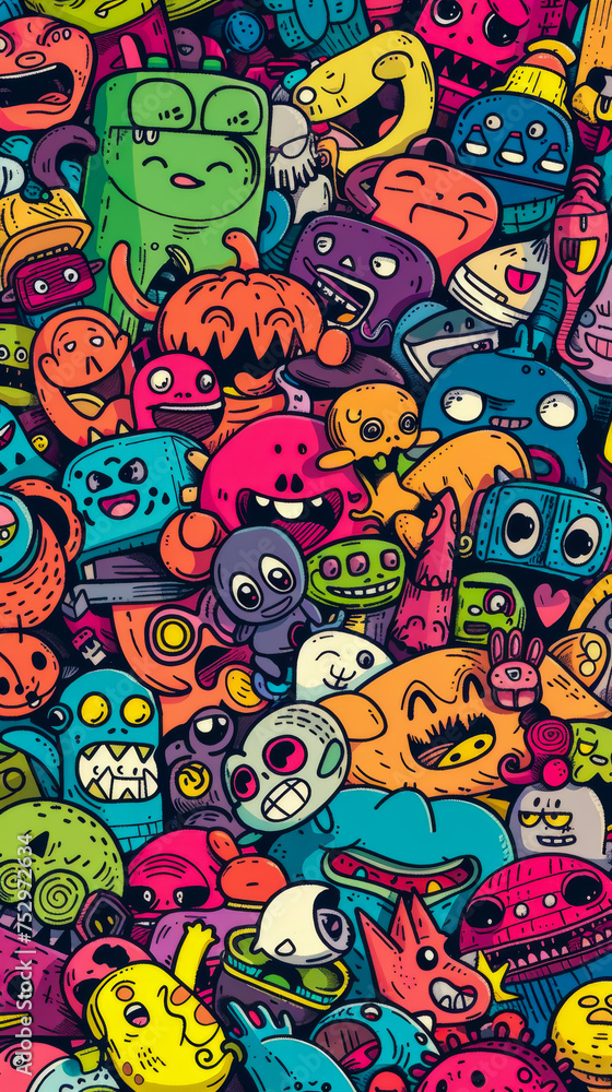 Playful sketches come to life, offering a delightful cartoon experience on your mobile wallpaper. Playful sketches come to life, offering a delightful cartoon experience on your mobile wallpaper.