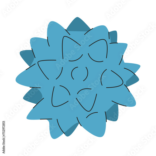 A squeaky dog ball with spikes, a toy for dogs. A pet care item. A flat vector illustration isolated on a white background.