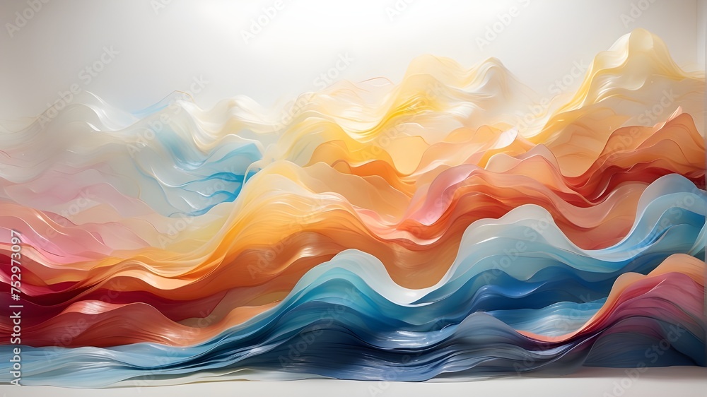 Cascading waves of translucent gradients, shaping an ephemeral abstract cascade Cascading waves of translucent gradients, shaping an ephemeral abstract cascade